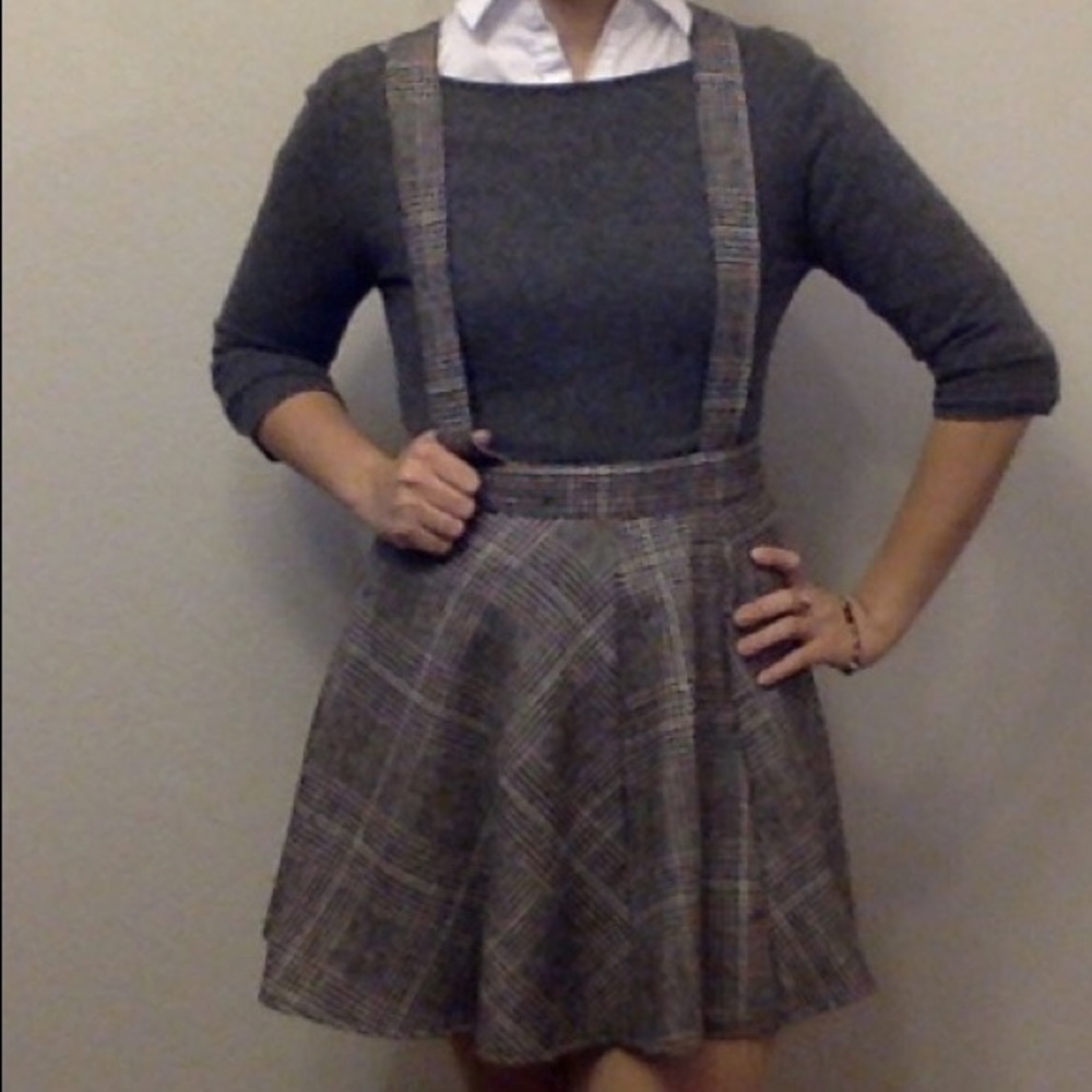 Overall Plaid Skirt